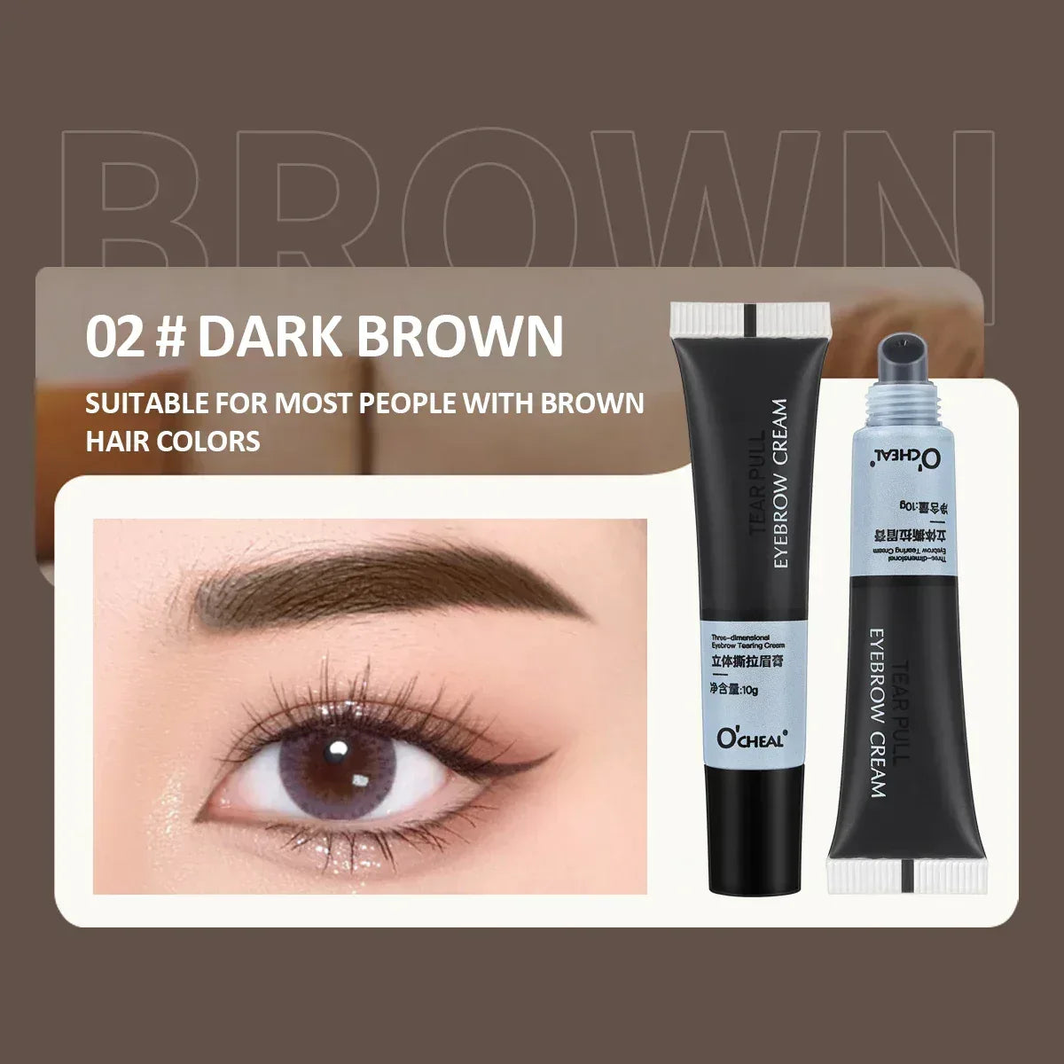OCHEAL Eyebrow Gel Natural Tinting Tattoo Cream Coloring Waterproof Long Lasting Peel Off Eyebrow Glue Quick Dry Brow Makeup - Mumzar