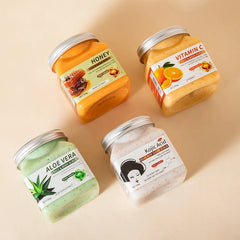 350g Big Bottle Body Skin Scrub Deep Cleansing Face Exfoliating Hydrating Scrub Fruit Scented Mud Exfoliating Gel Body Lotion