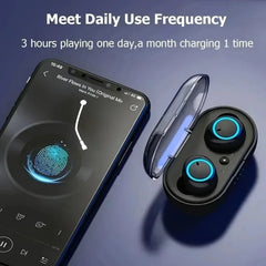 سماعات أذن لاسلكية Y50 TWS Fone Bluetooth مع تحكم باللمس وسماعة رأس لاسلكية مزودة بميكروفون وسماعات أذن بلوتوث