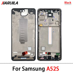 NEW For Samsung A33 A52 A52S A72 A52 5G A54 A73 Front Housing LCD Frame Bezel Plate Replacement Repair Part With Side Button