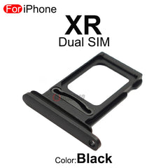 قطعة واحدة من حامل بطاقة SIM لهاتف Apple iPhone XR، حامل درج من الألومنيوم بفتحة واحدة مزدوجة، قطع غيار بديلة