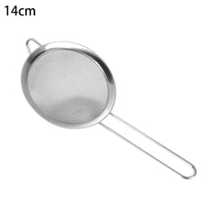 Flour Strainer Mesh With Handle Diameter7/8/10/12/14/16/18/20/22cm Stainless Steel Colander Tea Sifter Kitchen Sieve Filter Tool
