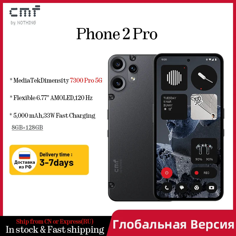 CMF Phone 2 Pro Global Version MediaTek Dimensity 7300 Pro 5G 5000 mAh 6.77 AMOLED 120Hz Main Camera 50MP 33W