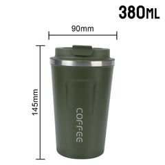 Thermo Cafe Coffee Mug Car Thermos Mug 380/510ML Leak_Proof Travel Thermo Cup for Tea Water Coffee Double Stainless Steel
