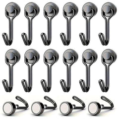 20pcs black Magnetic Hooks Cruis Heavy Duty Neodymium Rare Earth Magnetic Hangers, Extra Strong Magnets with Hook for Hanging, R