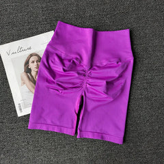 Summer Seamless Yoga Shorts High Waist Workout Shorts Women Sexy Booty Tummy Control Gym Leggings Breathable Running Shorts