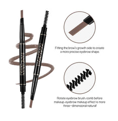 HANDAIYAN Eyebrow Pencil Automatic Rotating Double Head Long Lasting Natural Waterproof 5 Color Triangle Eyebrow Pen Make Up