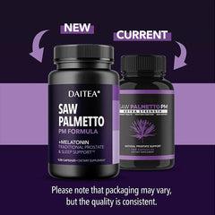 Men's Nighttime Saw Palmetto Extract Supplement - For Frequent Nighttime Urination and Sleep Health, Non-GMO
