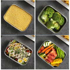 304 Stainless Steel Lunch Bento Box Sealed Leakproof Portable Food Storage Box Household Pickle Box Refrigerator Food Container