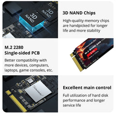 SomnAmbulist SSD M2 NVME 128GB 256GB 512GB 1TB SSD M.2 2280 PCIe 3.0 محرك أقراص ذو حالة ثابتة داخلي لأجهزة الكمبيوتر المحمولة وسطح المكتب ووحدة التحكم في الألعاب