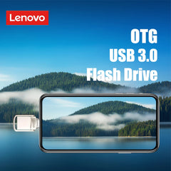 محرك أقراص فلاش USB 3.1 أصلي من لينوفو بسعة 2 تيرابايت معدني U Disk 2 في 1 OTG 1024 جيجابايت 128 جيجابايت 512 جيجابايت 1 تيرابايت للهواتف والحاسوب