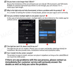 Car Ambient Lights Universal LED Symphony RGB Atmosphere Lamp 64 Colors Acrylic Strip APP Control Remote for Tesla Model 3 Y S X