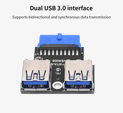 TISHRIC 19Pin To Type-C USB3.0 Converter Internal Header to USB 3.1/3.2 Type C Adapter  for PC Motherboard Connector Riser