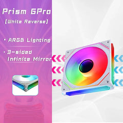 Jungle Leopard Prism 6 Pro ARGB PC Case Fan 120mm 3-sided Infinite Mirror 5V 3PIN Motherboard Lighting Sync 4PIN PWM