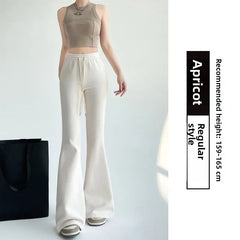 ay High Waist Bell Bot Pants Women's Summer 2025 New Casual Sports Sweatpants Small Size Slimming  Hoof Pants