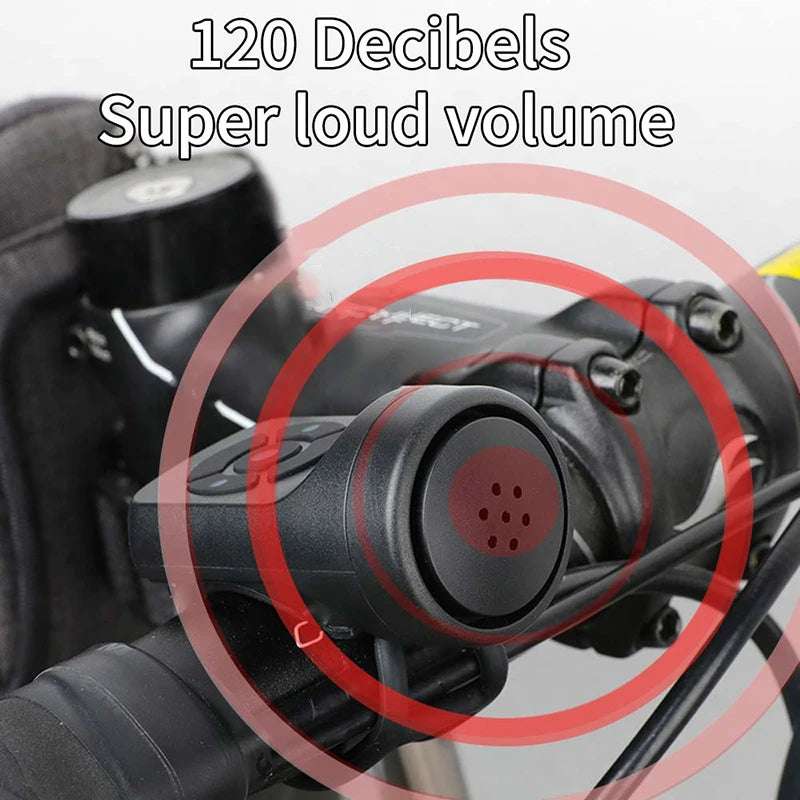 Bicycle Horn Electric Bike Bell 120DB Waterproof Bike Horn USB Rechargeable MTB Road Cycling Bicycle Alarm Horn Bike Accessories