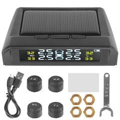 Tire Pressure Monitoring System Temperature Warning New C External Battery Version Sensors Solar TPMS Car Tyre Pressure Monitor