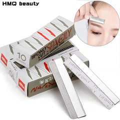 50/10pcs Eyebrow Blades Stainless Steel Microblading Eye Brow Trimmer Face Hair Remover Replaceable Razor Makeup Beauty Tools