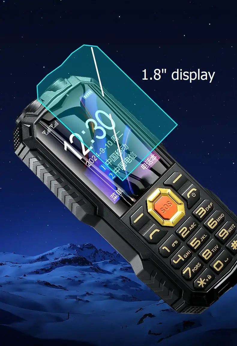 4G LTE Senior Flip Phone for Elderly Large Buttons Powerbank Long Standby SOS Call LED Light Loud Sound Fast Dial