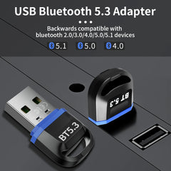 محول بلوتوث لأجهزة الكمبيوتر الشخصية، دونجل بلوتوث 5.3 بمنفذ USB، مستقبل بلوتوث 5.0 لمكبر الصوت والفأرة ولوحة المفاتيح، جهاز إرسال الموسيقى والصوت