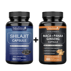 Mulittea Hot Sale 100% Organic Shilajit & Maca Capsules for Male Hormone Balance Energy Supplement Increased endurance