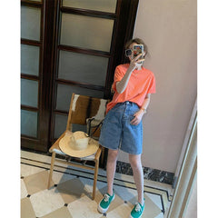 High Waist Wide Leg Jeans orts plus Size Loose Slimming Design Thin Five-Quarter Mid-Pants for plus Size Women Summer