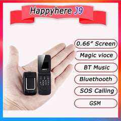 Mini J9 Flip cell Phone 0.66" Smallest Mobile Phone Wireless Bluetooth Dialer FM Magic Voice  russian language