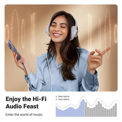 محول صوت USB C إلى 3.5 مم من النوع C إلى مقبس سماعة رأس مساعد 24 بت / 96 كيلو هرتز كابل HiFi DAC لهاتف Galaxy S23 S23 + Ultra S22 S21 S20