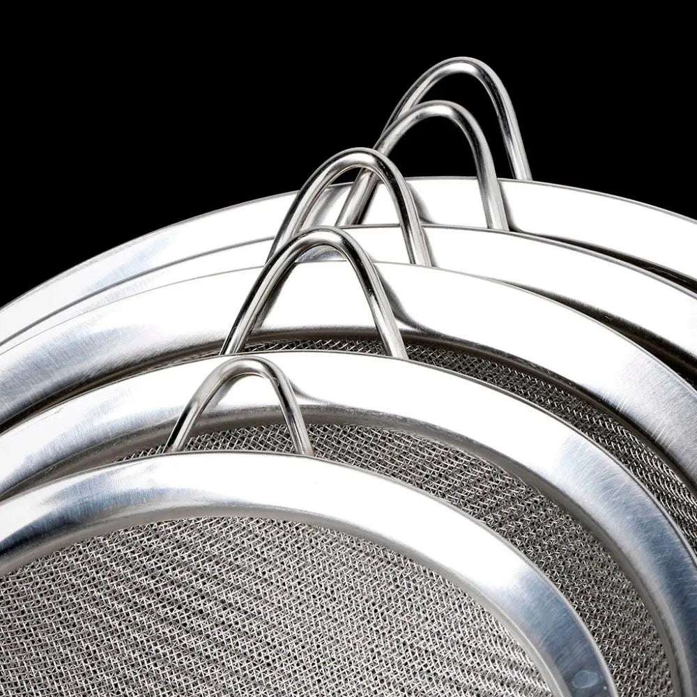 Flour Strainer Mesh With Handle Diameter7/8/10/12/14/16/18/20/22cm Stainless Steel Colander Tea Sifter Kitchen Sieve Filter Tool