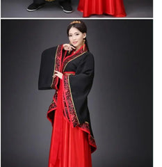 Long Sleeves Hanfu Long Dress Patchwork Ancient Style Chinese Traditional Costumes Performance Skirt Cheongsam Chinese Tang Suit