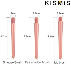 5Pcs Portable Makeup Brush Set with Mirror Box Eyeshadow Blush Brush Travel Cosmetic Brushes