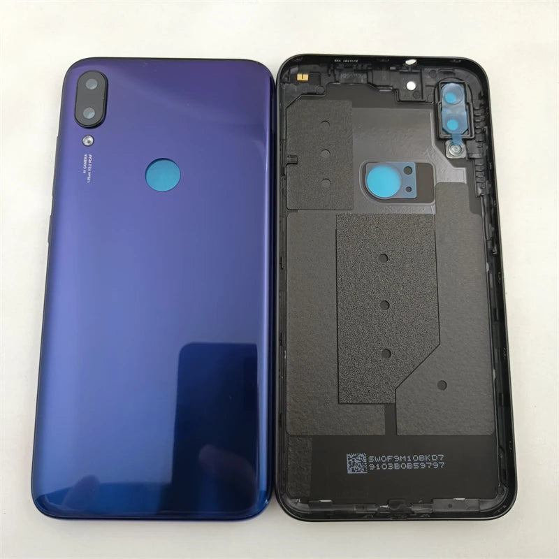 غطاء البطارية الخلفي لهاتف Xiaomi Mi Play، غطاء الباب الخلفي، أجزاء بديلة مع عدسة الكاميرا وزر الطاقة ومستوى الصوت