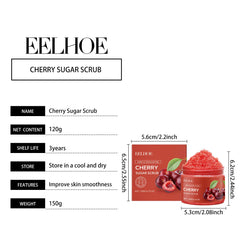 Cherry Sugar Body Scrub - Gentle Exfoliator For Smooth Skin - Hydrating & Nourishing - Sweet Scented Body Polish