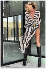 BIKINI Women Beach Dress Cover-Ups Long Stylish Tie Dye Open Front Beach Outfits Bathing Suit