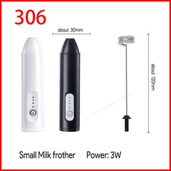 MINI Coffee Frother USB Rechargeable 3 Speeds Foam Maker Coffee Milk Mixer Electric Handle Blender Egg Beater Hot Cooking Tools