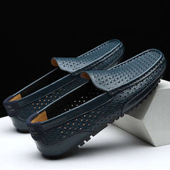 Summer Luxury Brand Men Casual Shoes Soft Genuine Leather Mens Loafers Moccasins Italian Designer Breathable Slip on Boat Shoes