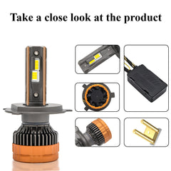 2pcs 80W Tri-Color LED Headlights with Remote, Dual Projector Lens & Cooling Fan Cars Accessories