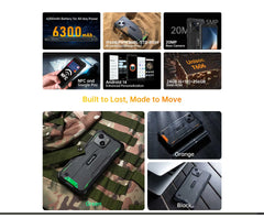 هاتف Oukitel WP32 pro الذكي المتين 6 بوصة عالي الدقة 24 جيجابايت + 256 جيجابايت 6300 مللي أمبير في الساعة ثماني النواة هاتف محمول 20 ميجابكسل هاتف محمول NFC