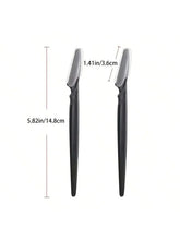 Pair of eyebrow trimmers with silver blade heads and black handles