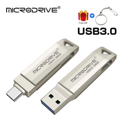 Type C 3 in 1 USB 3.0 Flash Drive 64GB 128GB 256GB pendrive pen drive real capacity usb memory stick for phone and pc