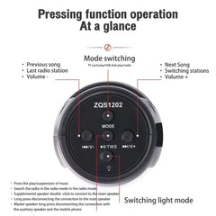 1202 Wireless Bluetooth Speakers Home Outdoor Portable Small Speaker Subwoofer Car Audio Bass MP3 Player Sound System LED Lights