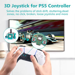 طقم قطع غيار عصا التحكم البديلة لجهاز تحكم بلاي ستيشن 5 DualSense PS5، مفك براغي 2K3 أوم، طقم قطع غيار عصا التحكم التناظرية ثلاثية الأبعاد