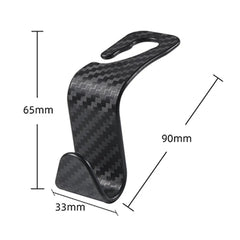 4Pcs Carbon Fibre Hook Car Seat Headrest Hook Auto Back Seat Organizer Hanger Handbag Clothes Bracket Car Interior Accessories