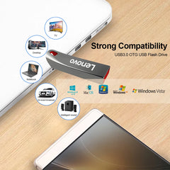 Lenovo 2TB USB Flash Drive 2 In 1 Lightning Pen Drive 1TB U Disk For Iphone Android OTG Pendrive usb Memory Stick For Ps4 Laptop
