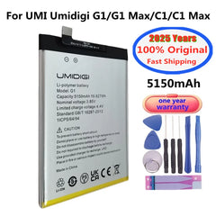 بطارية أصلية 2025 بسعة 5150 مللي أمبير في الساعة لهاتف UMI Umidigi G1 Max / C1 Max + أدوات