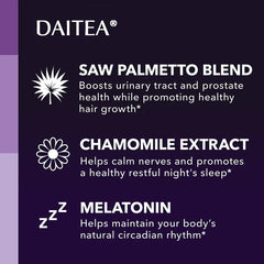 Men's Nighttime Saw Palmetto Extract Supplement - For Frequent Nighttime Urination and Sleep Health, Non-GMO