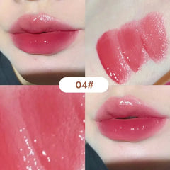 أحمر شفاه حريري لامع من Gege Bear Pump Lips Moisture Water Bomb مريح للغاية لامع غير لاصق في كوب مرطب للشفاه