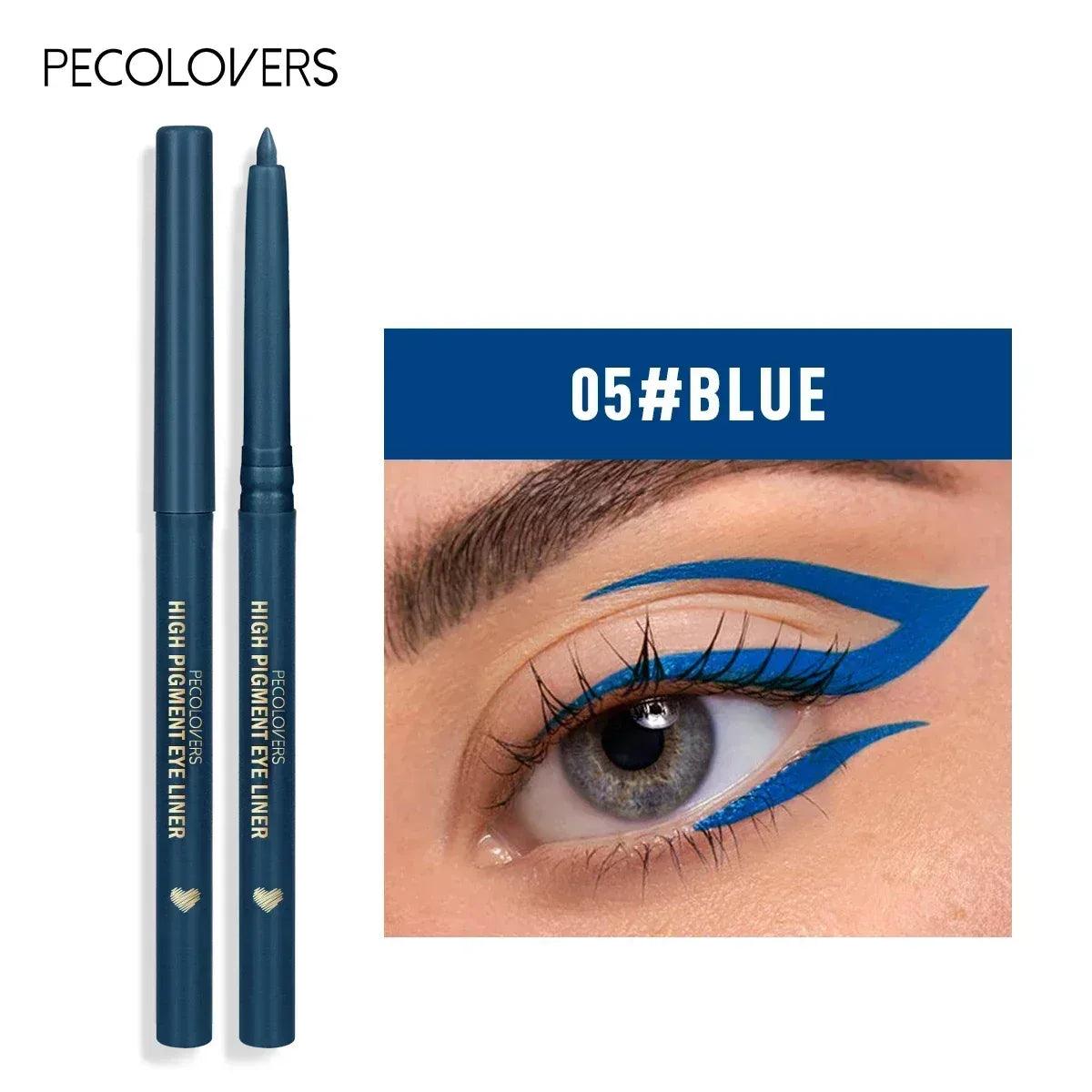 PECOLOVERS high pigment matte eyeliner gel pencils, blue and white tips