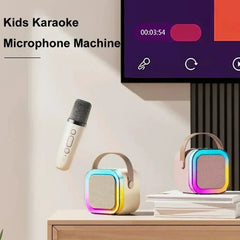 جديد Hot K12 مكبر صوت بلوتوث محمول منزلي لطيف كاريوكي صغير لاسلكي صوتي مع ميكروفون K Song Family آلة غناء