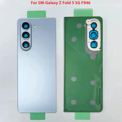 غطاء خلفي زجاجي لغطاء البطارية مع إطار عدسة الكاميرا لهاتف Samsung Galaxy Z Fold 5 F946